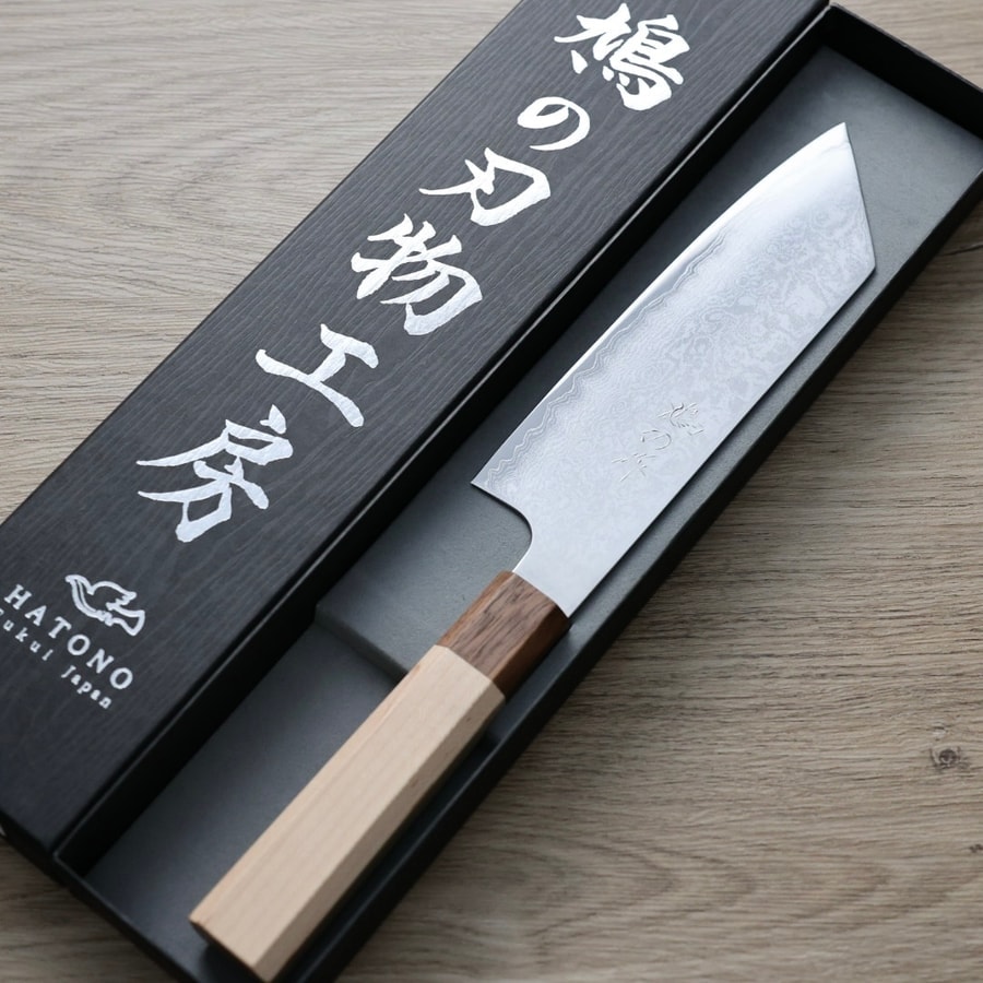 鳩野憲志朗 文化 170mm 銀三鋼 大馬士革:圖片 2
