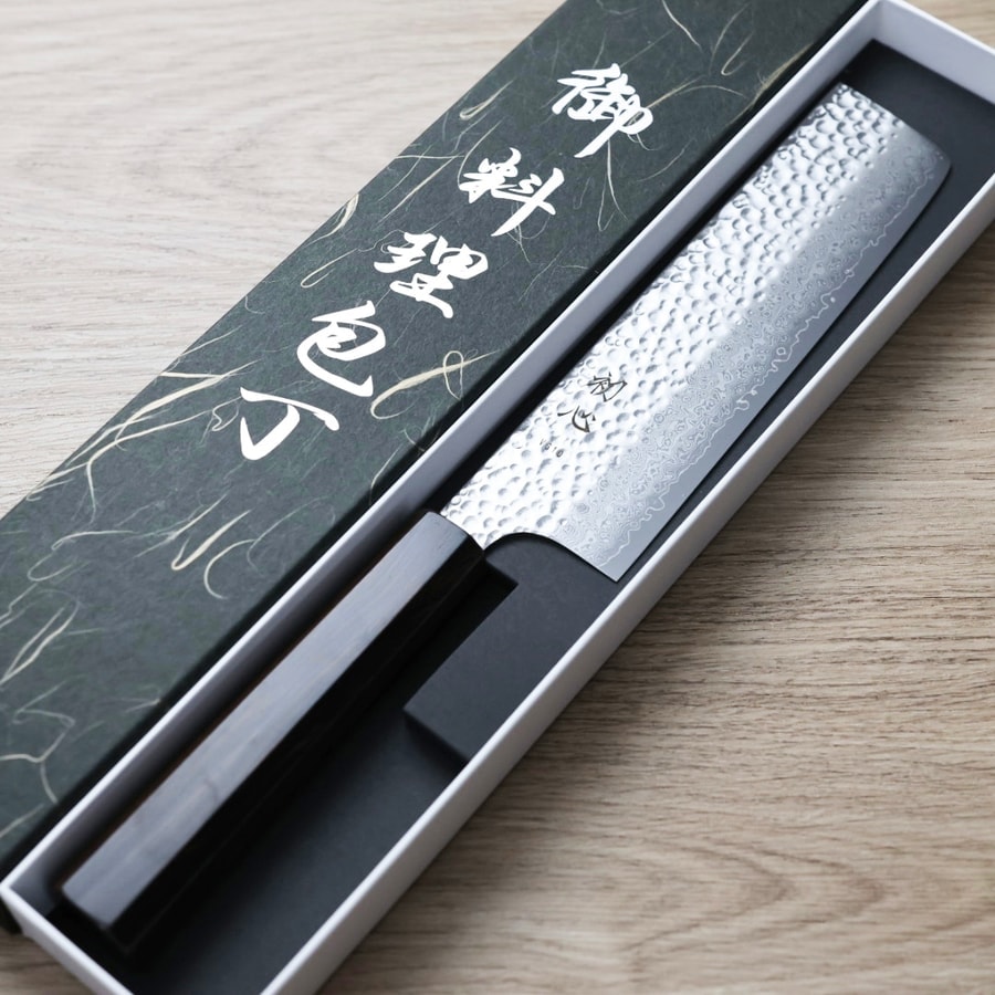 初心 鷹 菜切 170mm VG10鋼 鎚目 大馬士革:圖片 2