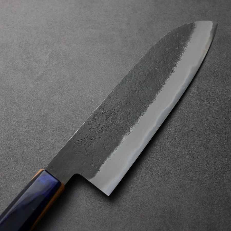 hinoura-emhn-2305k-4 日野浦刃物 味方屋 三德 180mm<br>白紙鋼 黑打梨地