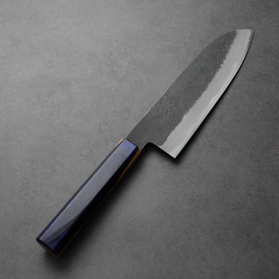 hinoura-emhn-2305k 日野浦刃物 味方屋 三德 180mm<br>白紙鋼 黑打梨地