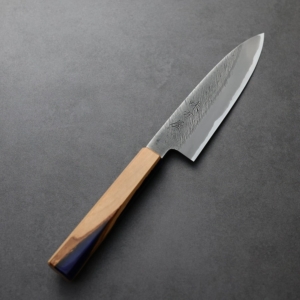hinoura-emhn-2503k 日野浦刃物 味方屋 蔬果刀<br>150mm 白紙鋼 松葉鎚目 橄欖木樹脂八角柄