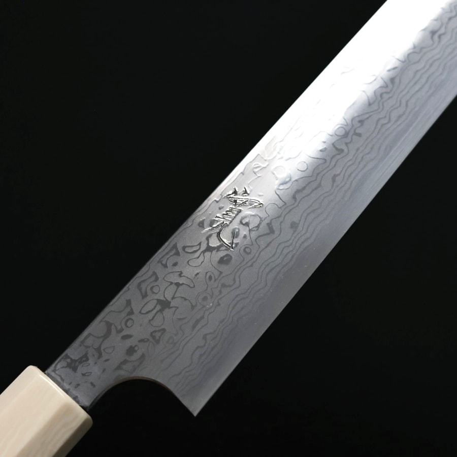 彌氏良寬 柳刃 300mm 青紙鋼 墨流:圖片 7