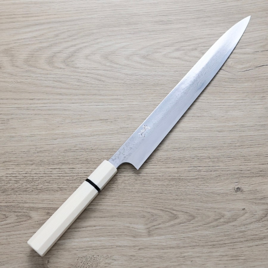 彌氏良寬 柳刃 300mm 青紙鋼 墨流