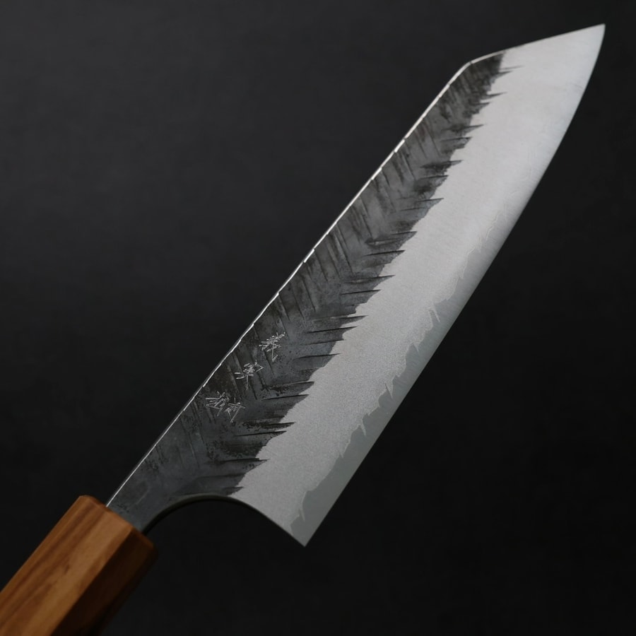 加藤義實 V鎚目 文化 170mm 青紙超級鋼 黑打:圖片 5