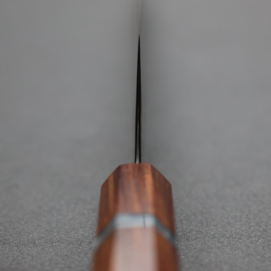 katoyoshimi-g210-vg10rd-4 加藤義実 切付牛刀 210mm VG10鋼 彩虹黑染大馬士革