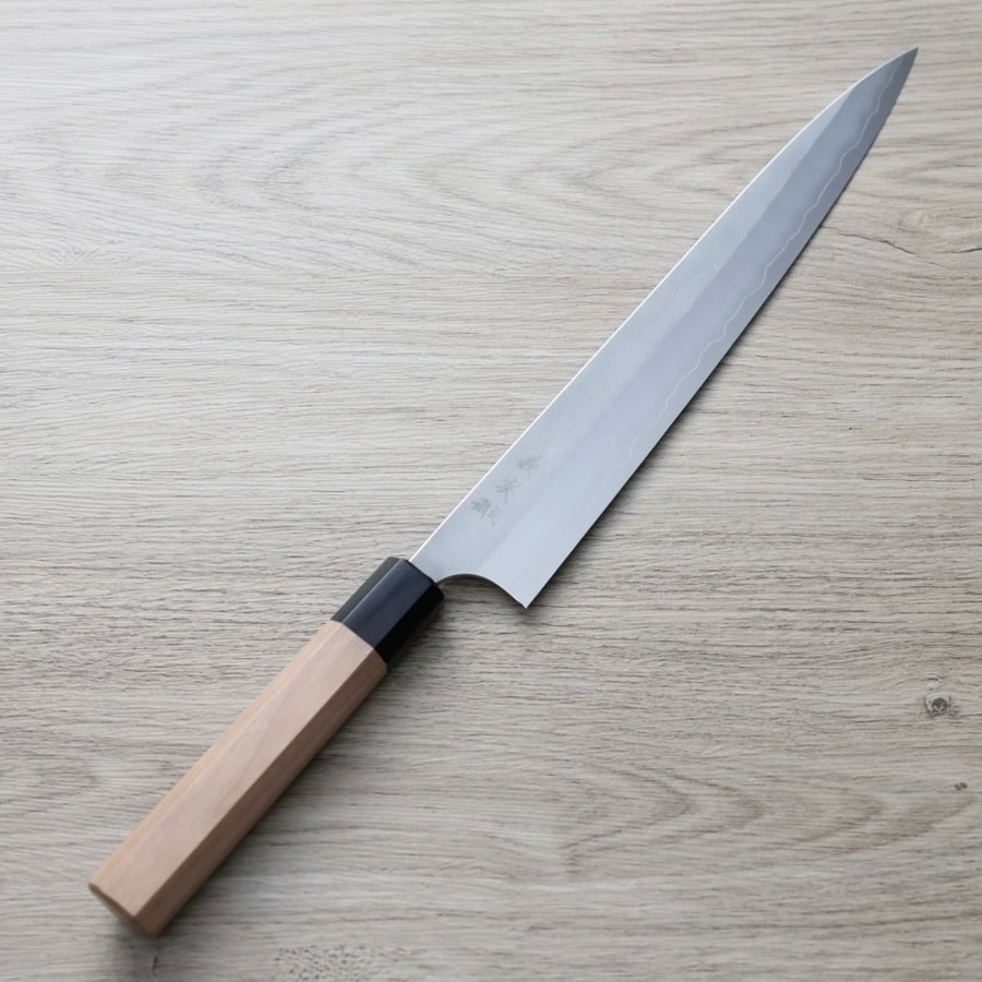 加藤義實 筋引 270mm <br>銀三鋼 鍛造/梨地