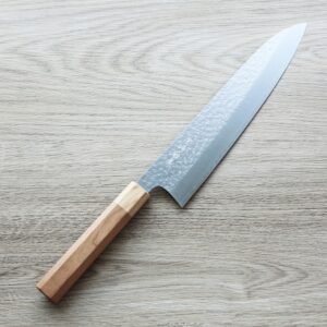 kurosaki-gyuto240-st-1 黑崎真 牛刀 240mm SG2粉末HSS鋼 櫻花鎚目