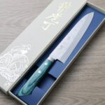 matsutani-gyuto-vg10-skg-2 增谷訓生 牛刀 180mm VG10鋼 鎚目大馬士革 雪華 綠柄