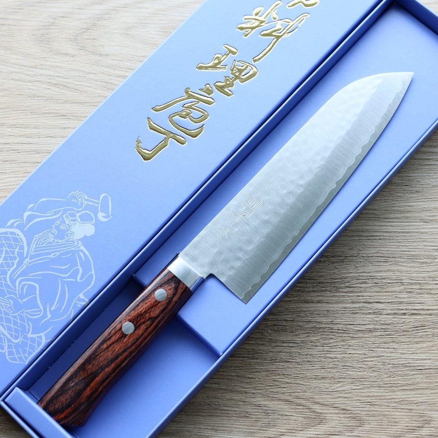 matsutani-santoku-vg1-2 增谷訓生 三德刀 165mm VG1鋼 鎚目