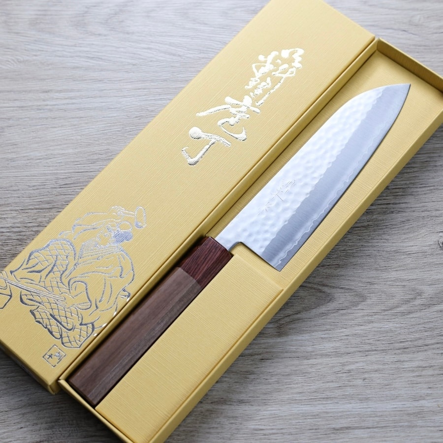 matsutani-santoku-vg1-w-2 增谷訓生 三德刀 170mm VG1鋼 鎚目 和柄