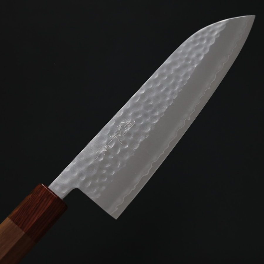 matsutani-santoku-vg1-w-5 增谷訓生 三德刀 170mm VG1鋼 鎚目 和柄