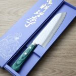 matsutani-santoku-vg1g-2 增谷訓生 三德刀 165mm VG1鋼 鎚目 綠柄