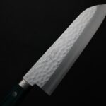 matsutani-santoku-vg1g-4 增谷訓生 三德刀 165mm VG1鋼 鎚目 綠柄