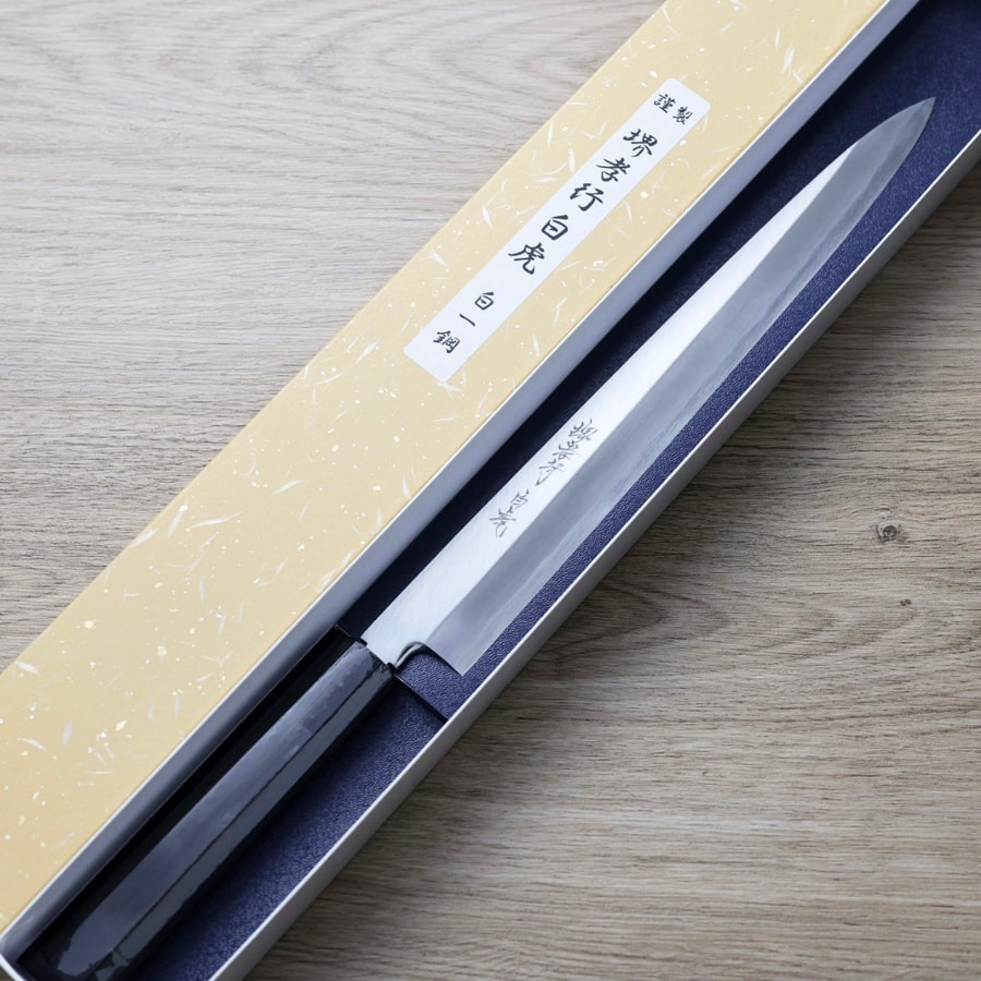 堺孝行 白虎 正夫柳刃 300mm <br>白紙1號鋼/付黑石目鞘:圖片 2