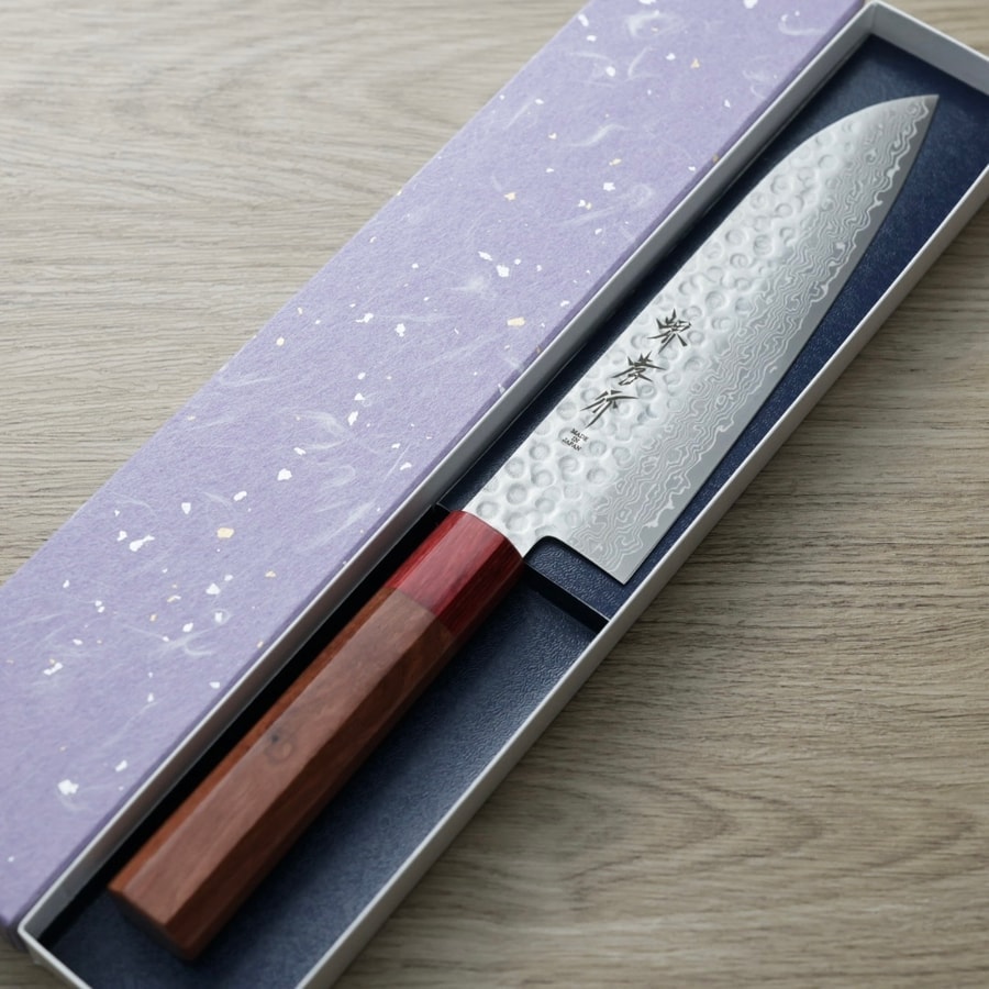 堺孝行 和三德 180mm AUS10鋼 45層鎚目大馬士革