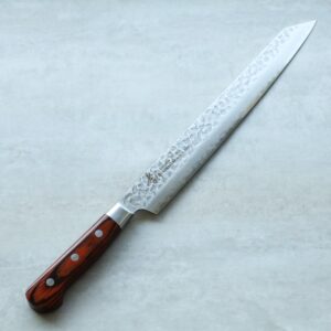 sakaity-07398-1 堺孝行 劍型柳刃 270mm VG10鋼 33層鎚目大馬士革 洋柄
