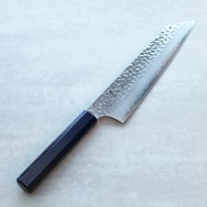 sakaity-14598 堺孝行 和劍型牛刀 190mm VG10鋼 群青珍珠七彩柄 33層鎚目大馬士革