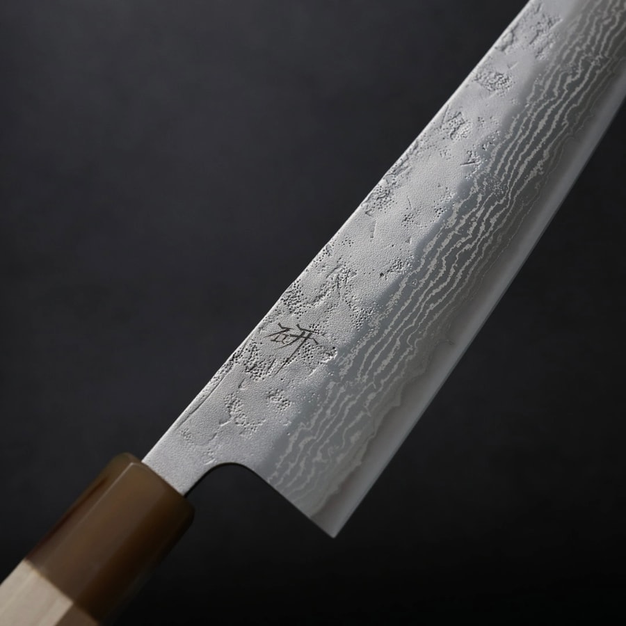 作SAKU 研 牛刀 210mm<br>瑞典鋼 和紙地 大馬士革:圖片 5