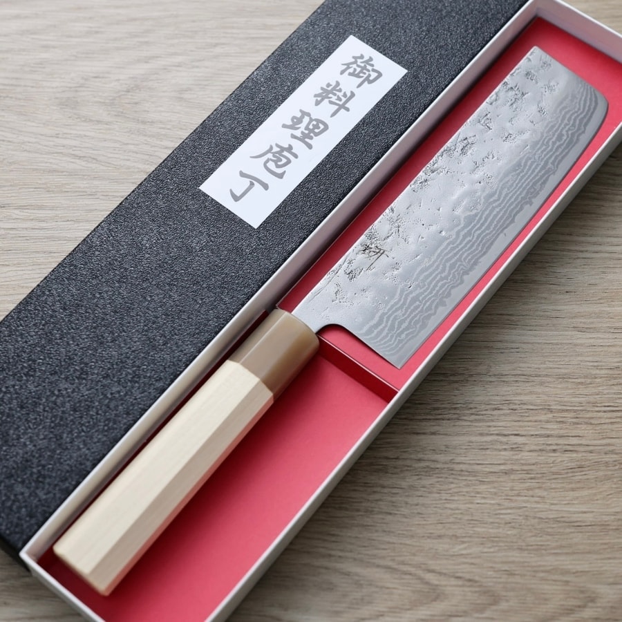 作SAKU 研 菜切 165mm<br>瑞典鋼 和紙地 大馬士革:圖片 2