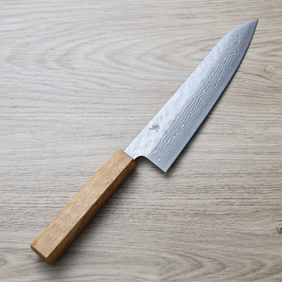作SAKU 壱 牛刀 210mm 440C鋼 鎚目大馬士革