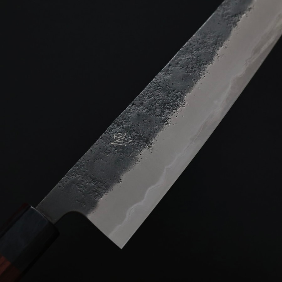 作SAKU 壱 牛刀 240mm 青紙超級鋼 黑打:圖片 6