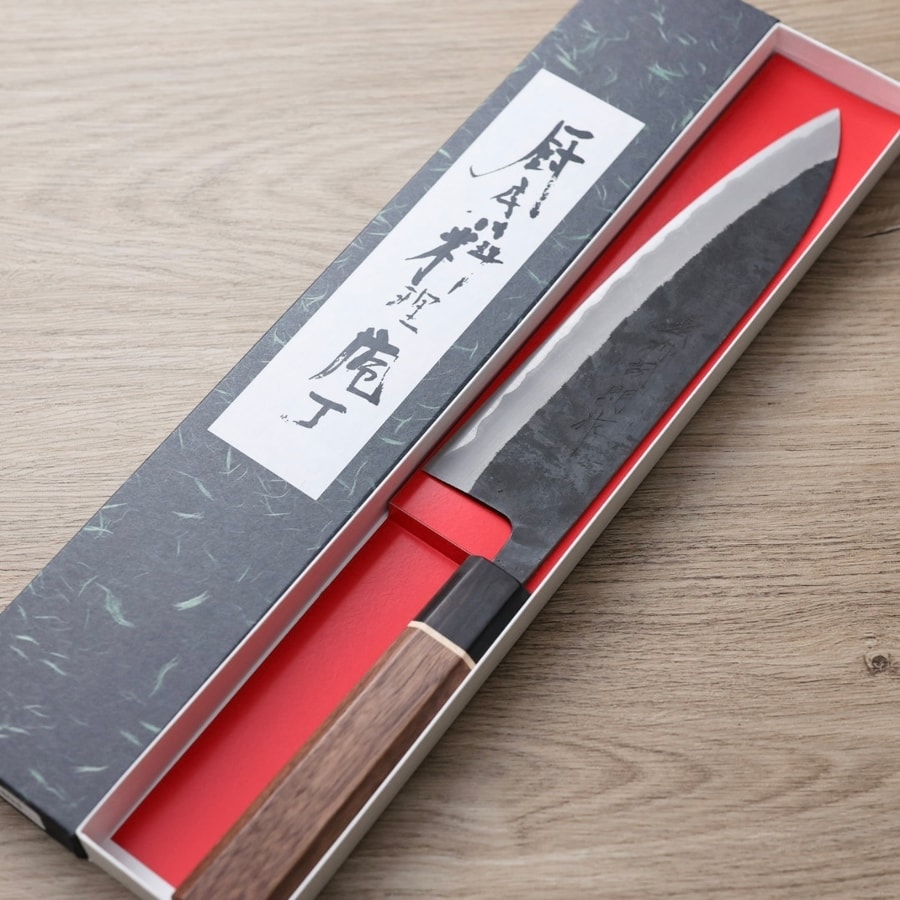 shiro-g210-as-2 加茂詞朗 牛刀 210mm <br>青紙超級鋼 黑打