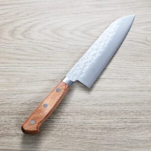 takamura-santoku-cm 高村刃物 三德刀 170mm Chromax 鎚目