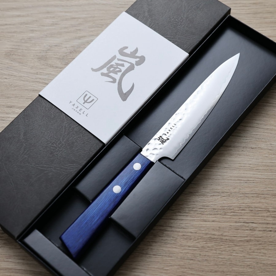 YAXELL 嵐 蒼之風 蔬果刀 130mm AUS10 鎚目:圖片 2