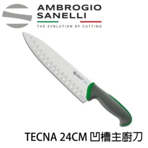 TECNA 凹槽主廚刀 240mm 雙色選擇
