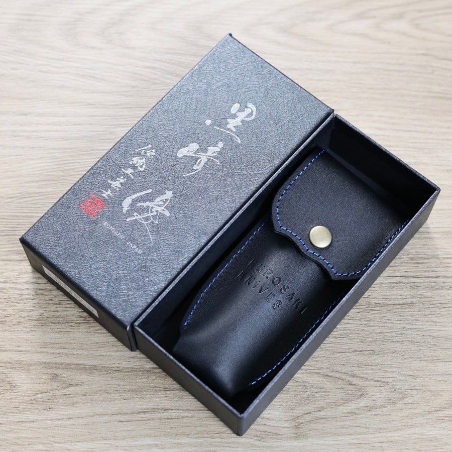 黑崎優 折疊刀 100mm 黑染 SG2粉末HSS鋼 藍/付皮套:圖片 2