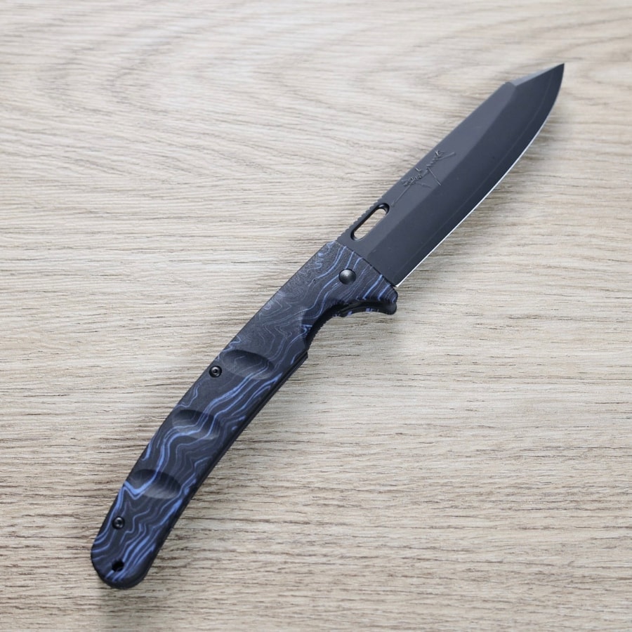 黑崎優 折疊刀 100mm 黑染 SG2粉末HSS鋼 黑/付皮套