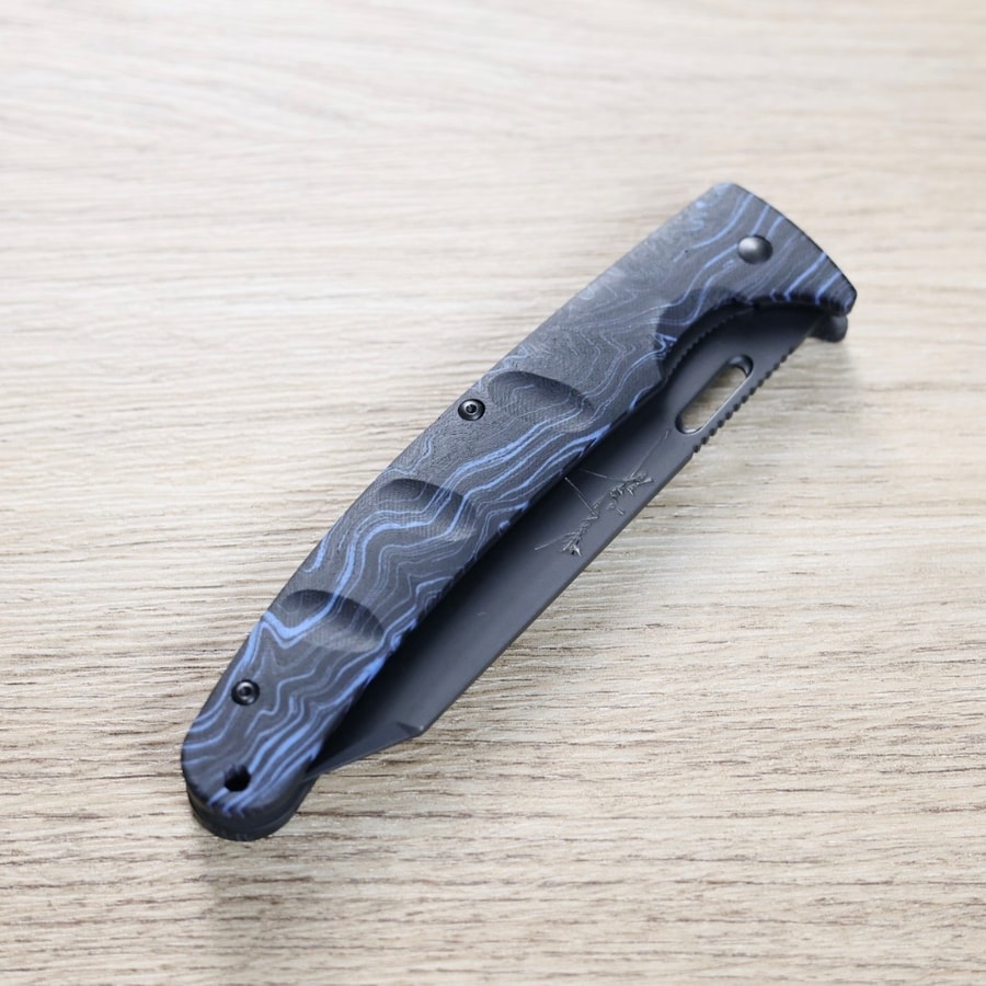 黑崎優 折疊刀 100mm 黑染 SG2粉末HSS鋼 黑/付皮套:圖片 3