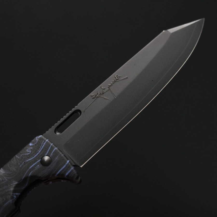 黑崎優 折疊刀 100mm 黑染 SG2粉末HSS鋼 黑/付皮套:圖片 6