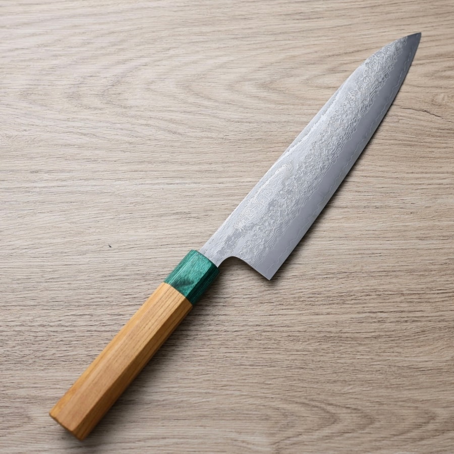 黑崎真 木靈 牛刀 210mm<br>VG10W鋼 大馬士革