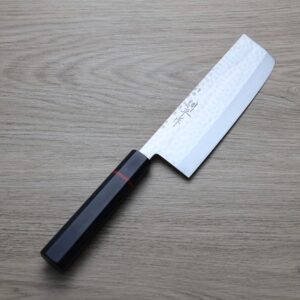 matsutani-n170-vg10-kw-te 增谷訓生 高菜切 165mm VG10鋼 刻流 Temoto赤鐵