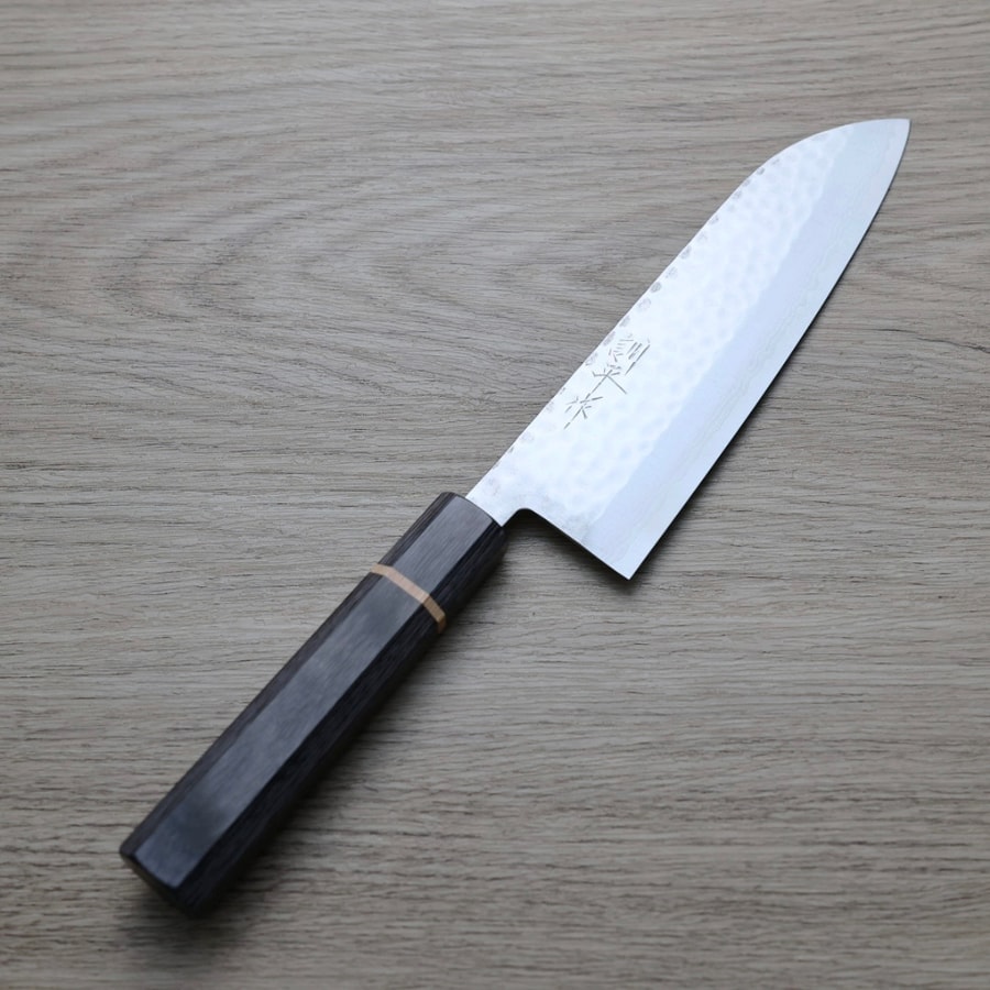 增谷訓生 三德刀 170mm VG10鋼 刻流 Temoto白鷺