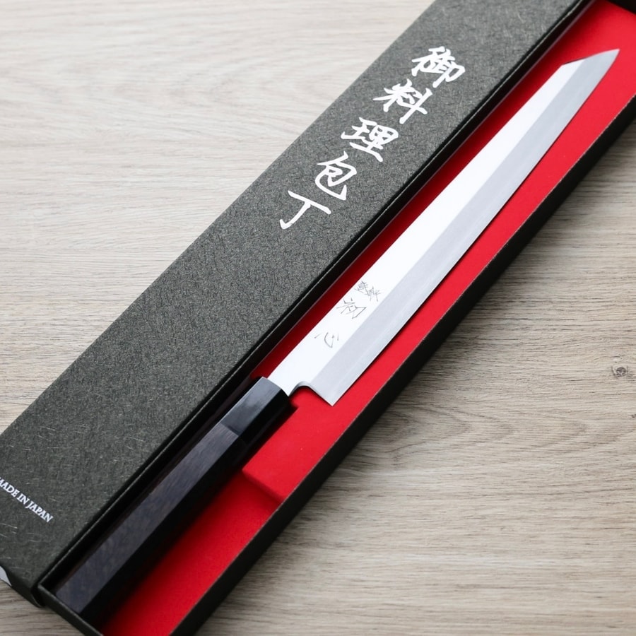 明神利器製作所 初心 切付柳刃 300mm 銀三:圖片 2