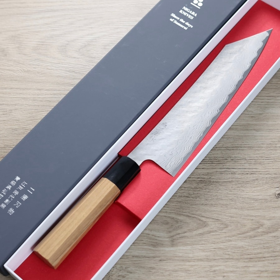 二唐刃物 切付牛刀 240mm VG10鋼 磨鎚目:圖片 2