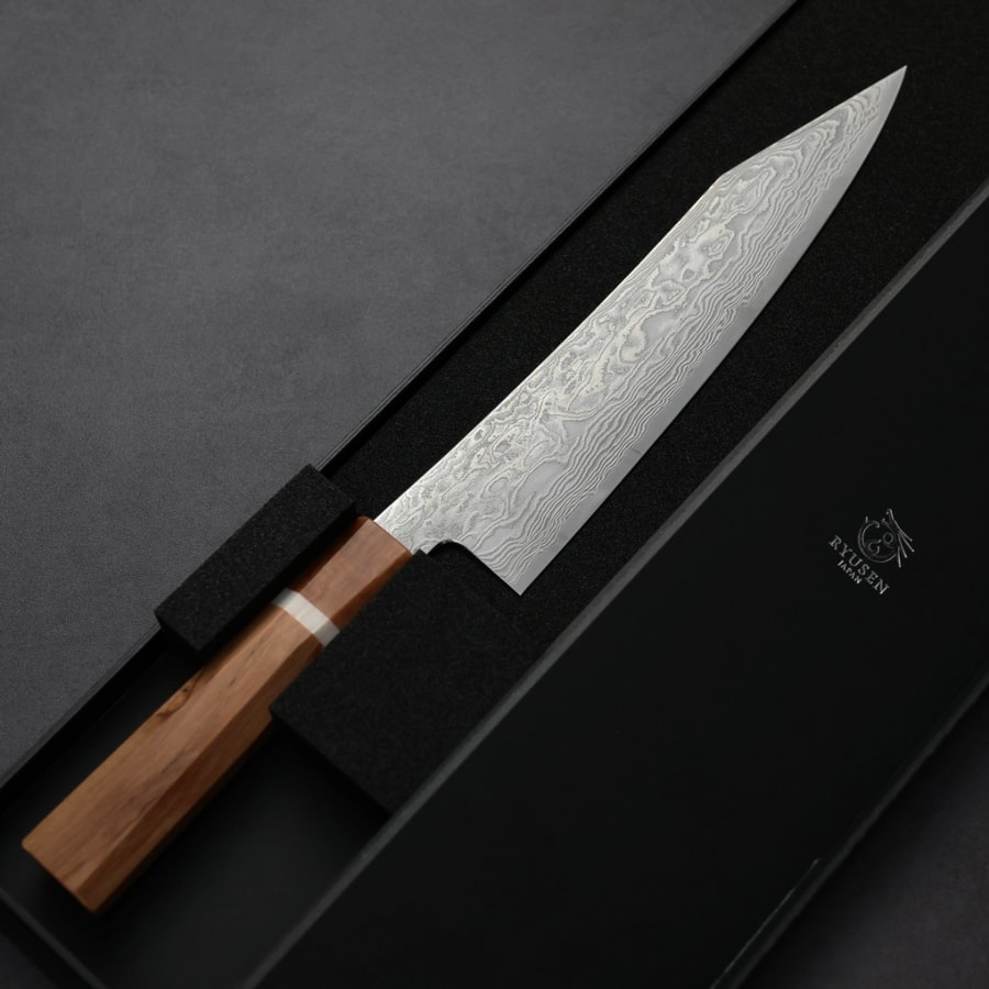 龍泉刃物 風格龍 改 牛刀 210mm ATS314鋼 63層大馬士革:圖片 2
