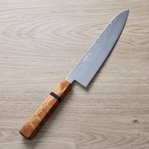 sakai-g210-vg10-1 佐海 牛刀 210mm VG10鋼 鎚目大馬士革 虎目柄