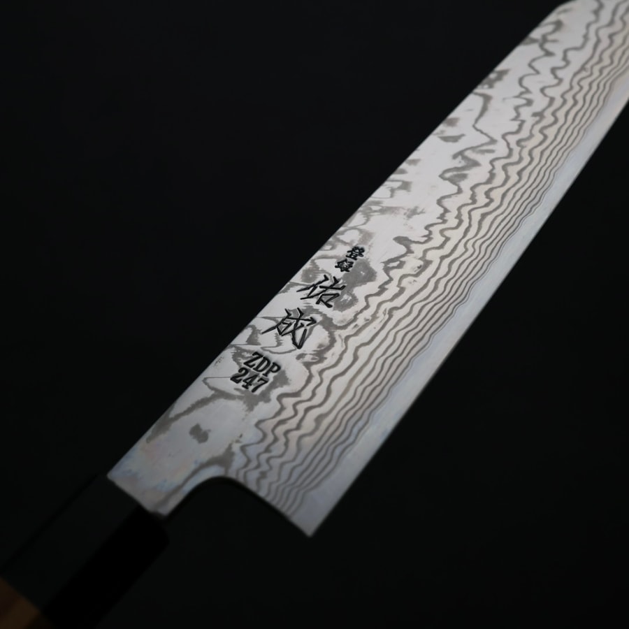佑成 切付牛刀 210mm ZDP247粉末HSS鋼 大馬士革:圖片 5