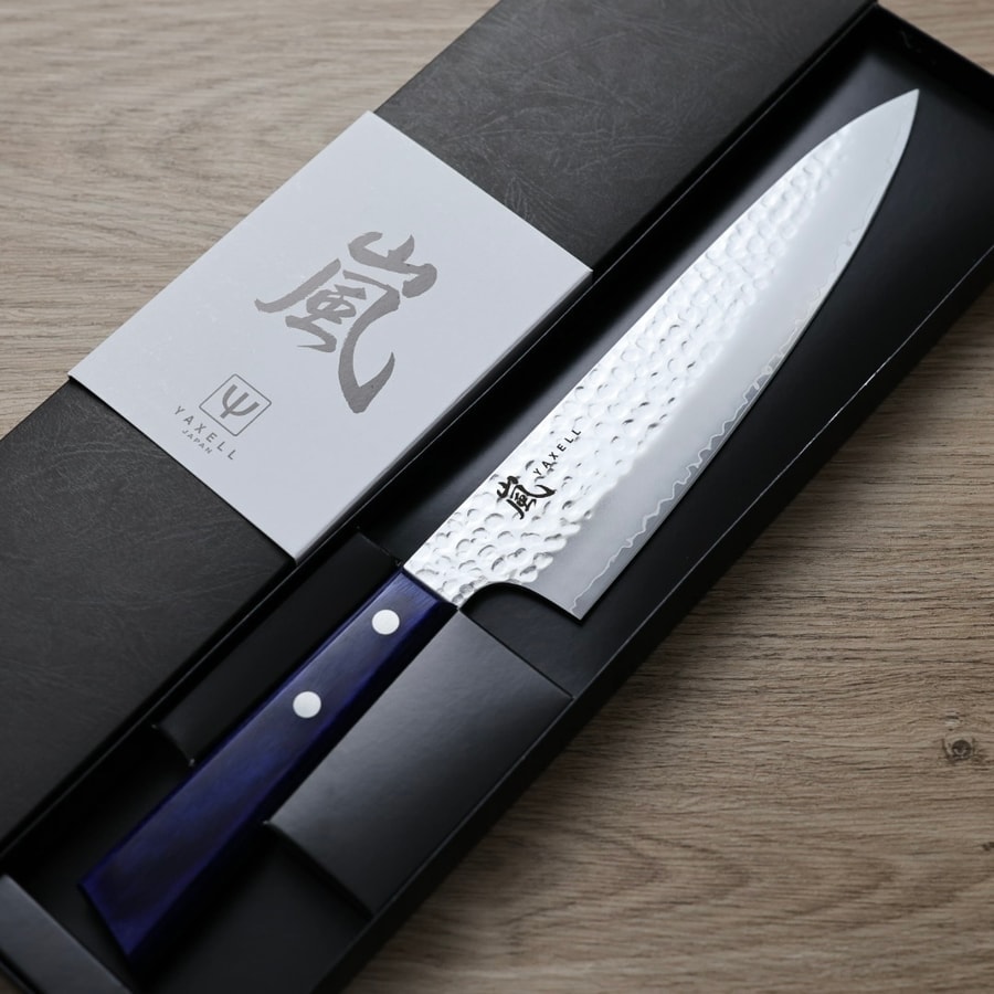 YAXELL 嵐 蒼之風 牛刀 210mm AUS10 鎚目:圖片 2