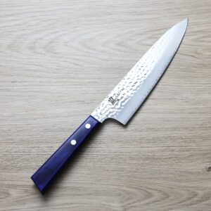 yaxell-sou-g210 YAXELL 嵐 蒼之風 牛刀 210mm AUS10 鎚目