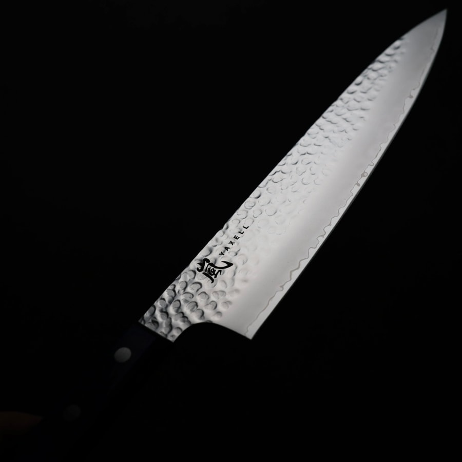YAXELL 嵐 蒼之風 牛刀 210mm AUS10 鎚目:圖片 5