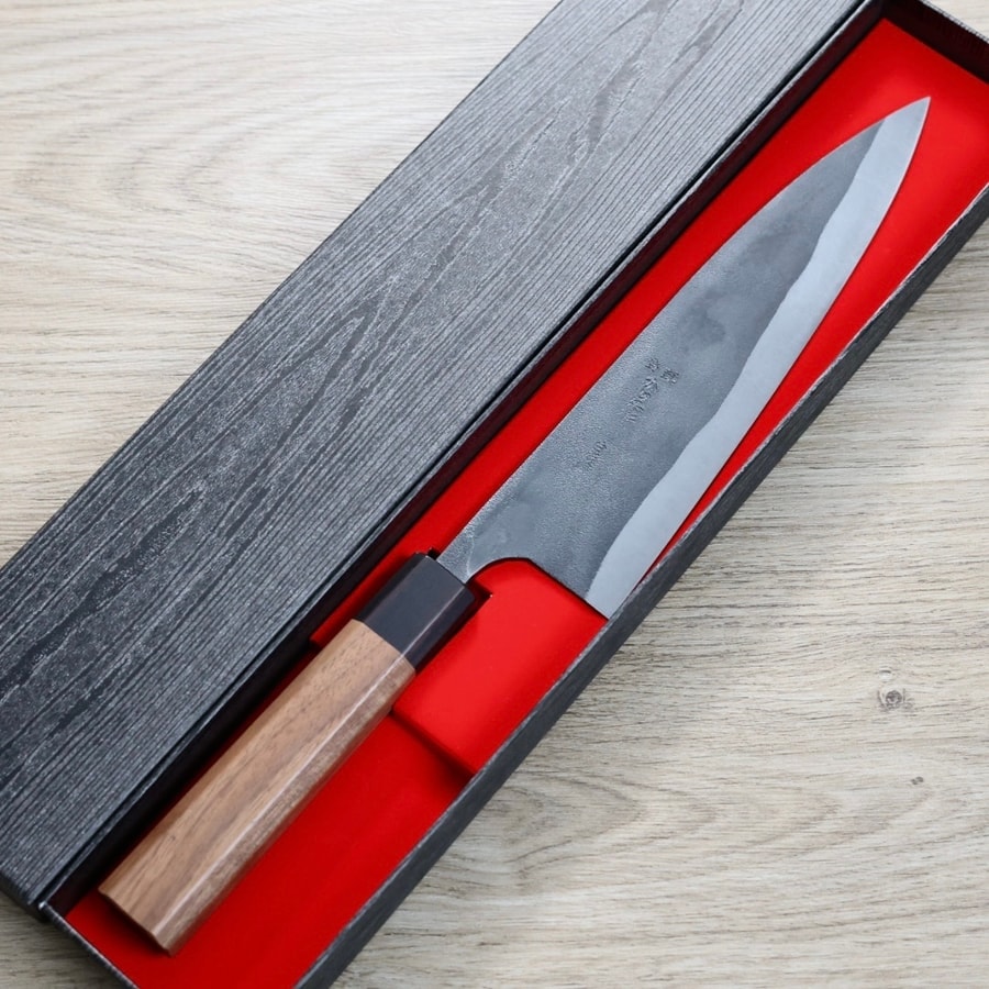 石川刃物 KajibeE 牛刀 240mm 白紙鋼 黑打:圖片 2