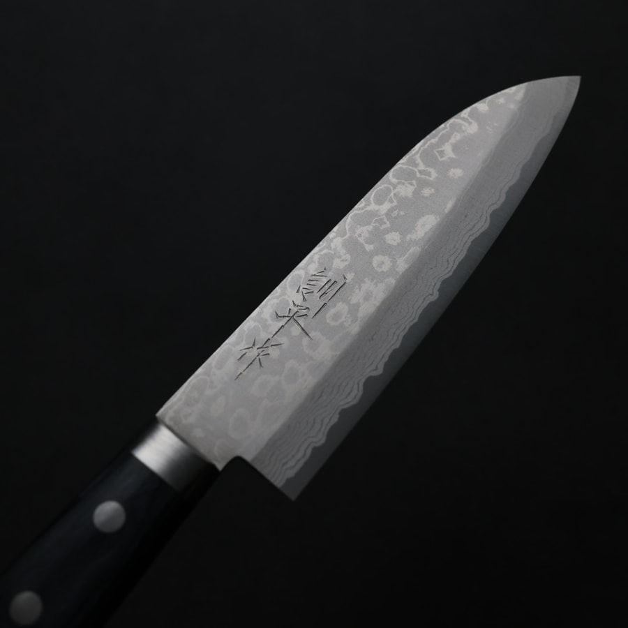 增谷訓生 小三德刀 130mm VG10鋼 彩流 藍柄:圖片 5