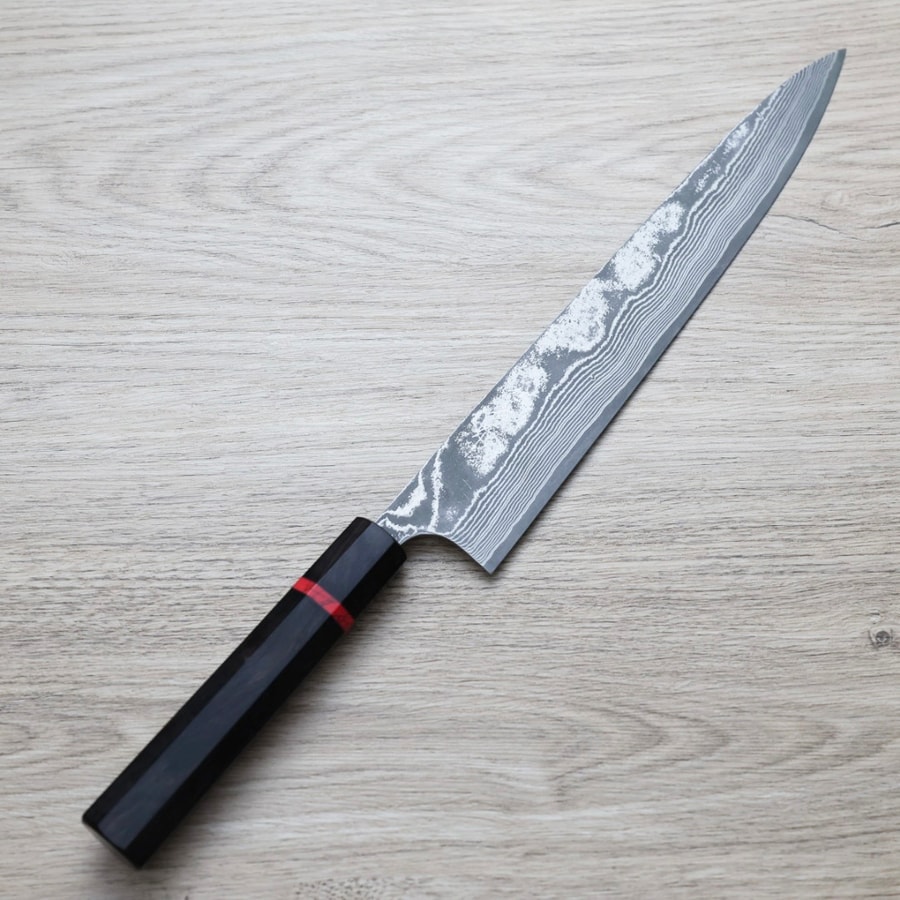 佐治武士 筋引 270mm VG10鋼 黑染大馬士革