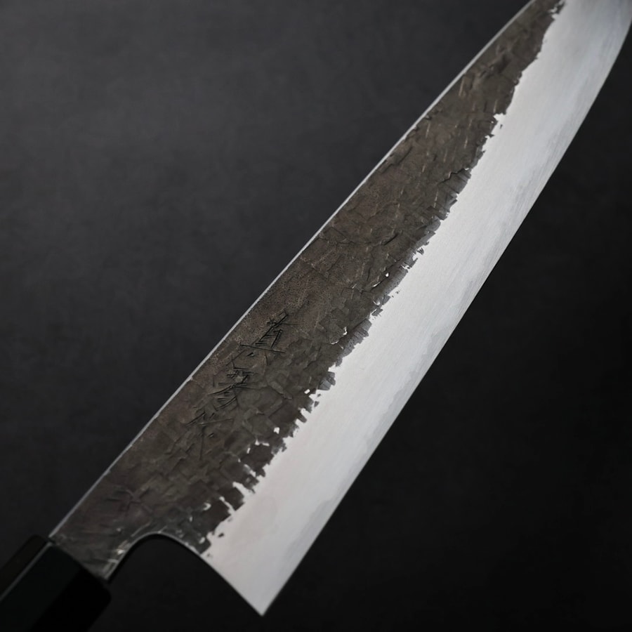 田所真琴 牛刀 240mm 銀三鋼 黑打鎚目:圖片 5